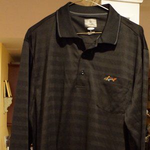 Greg Norman for Tasso Elba Black long sleeve polo